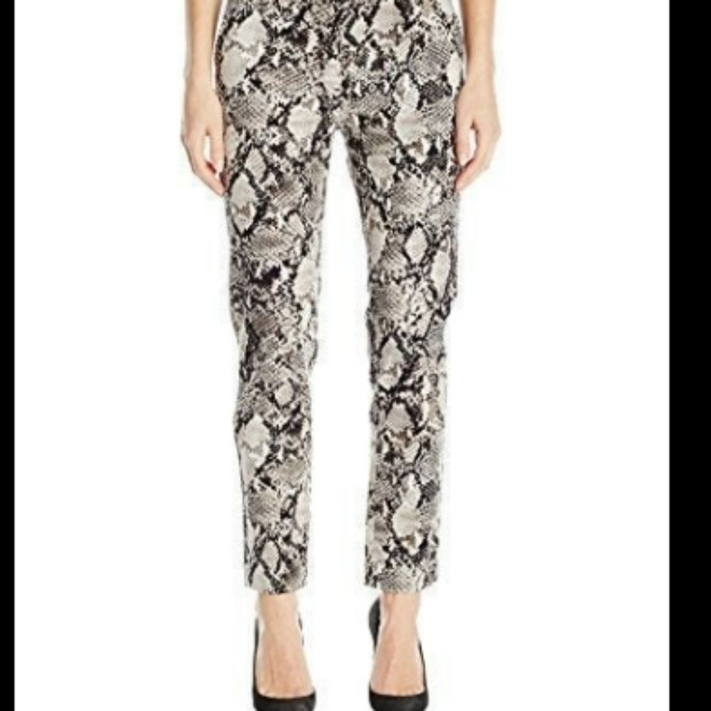 Snakeprint cropped trousers Sz 6 Jones NY